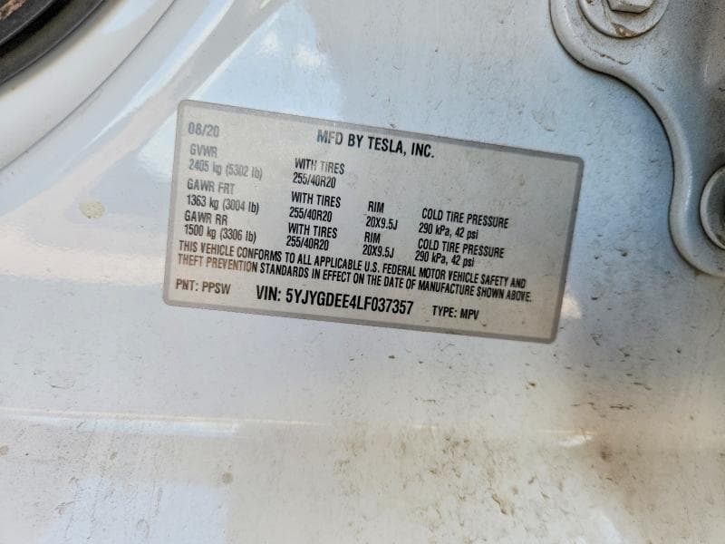 2020 TESLA MODEL Y 14