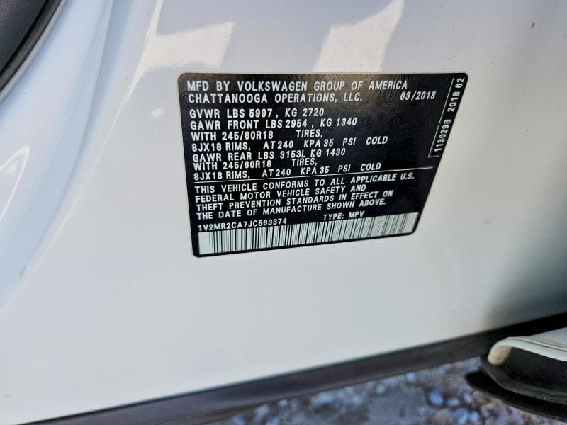 2018 VOLKSWAGEN ATLAS SEL 13