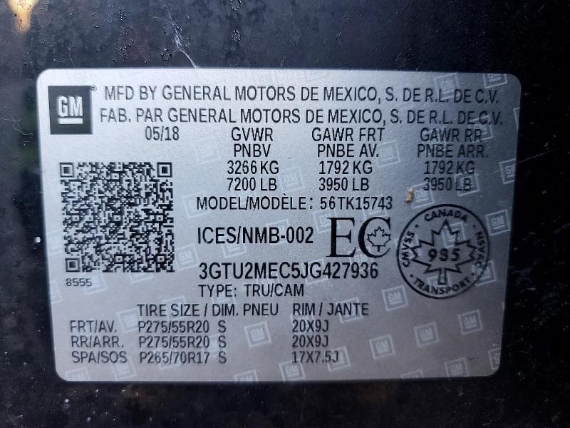 2018 GMC SIERRA K1500 SLE 13