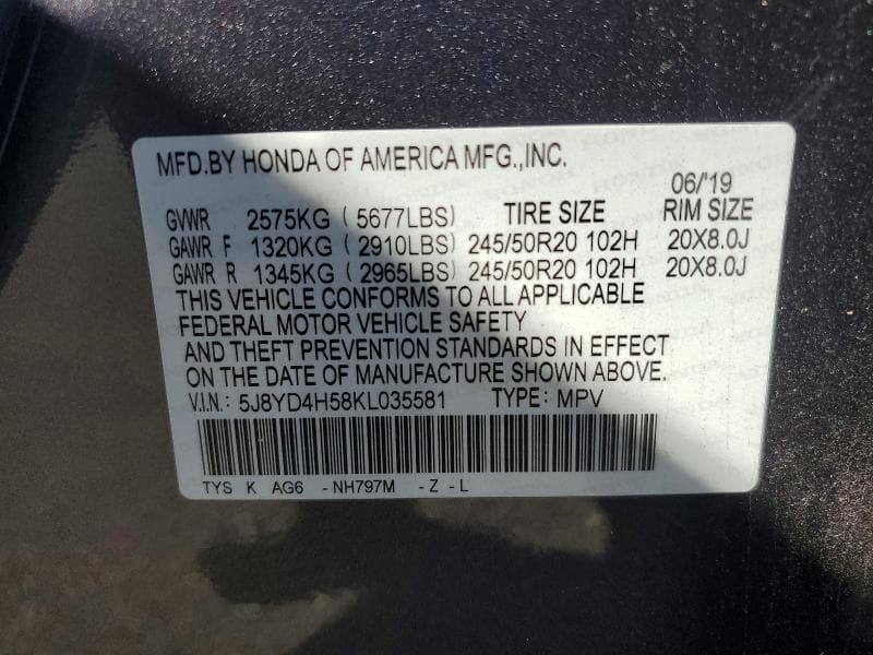 2019 ACURA MDX TECHNOLOGY 13