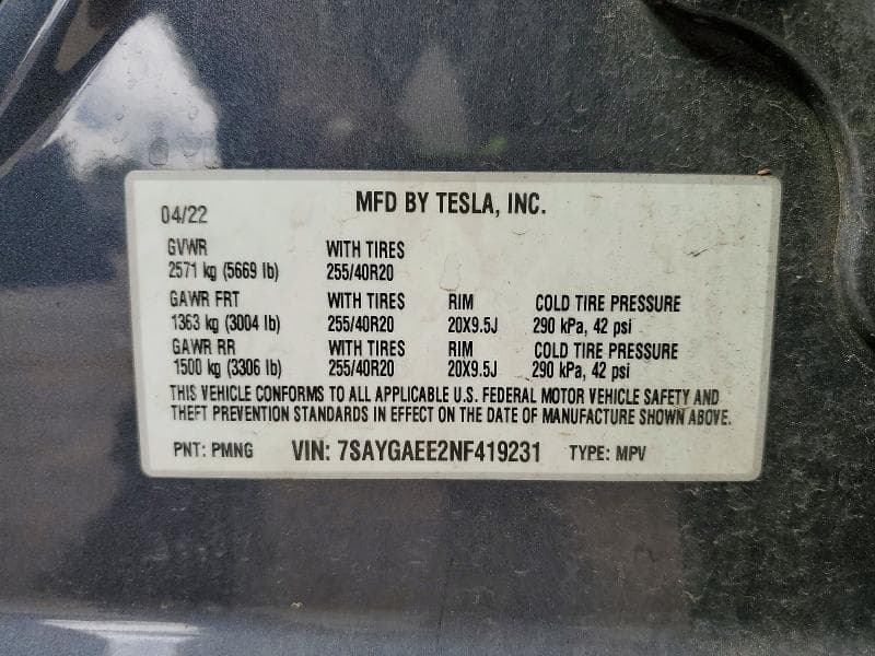 2022 TESLA MODEL Y 14