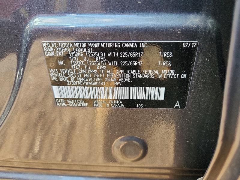 2017 TOYOTA RAV4 XLE 12