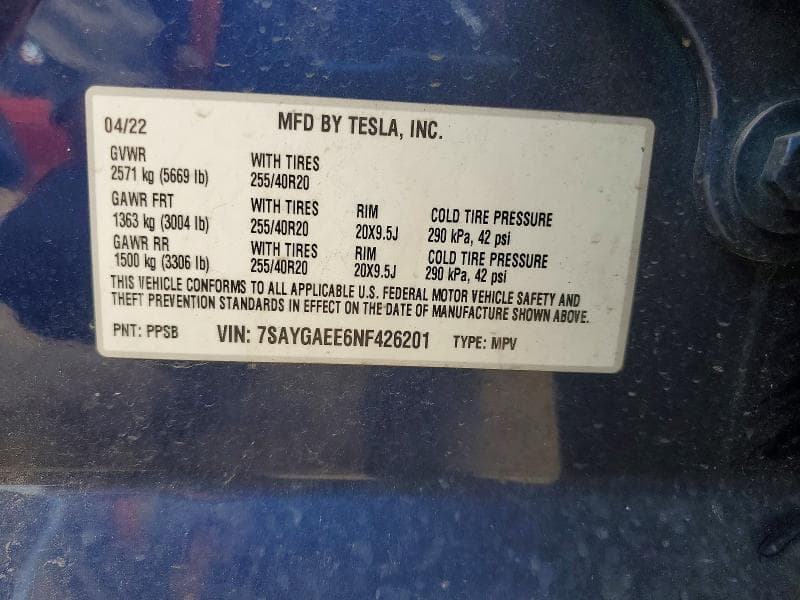 2022 TESLA MODEL Y 12