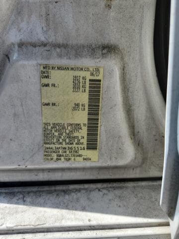 2017 NISSAN ALTIMA 2.5 S 12
