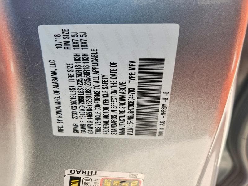 2019 HONDA ODYSSEY EXL 14