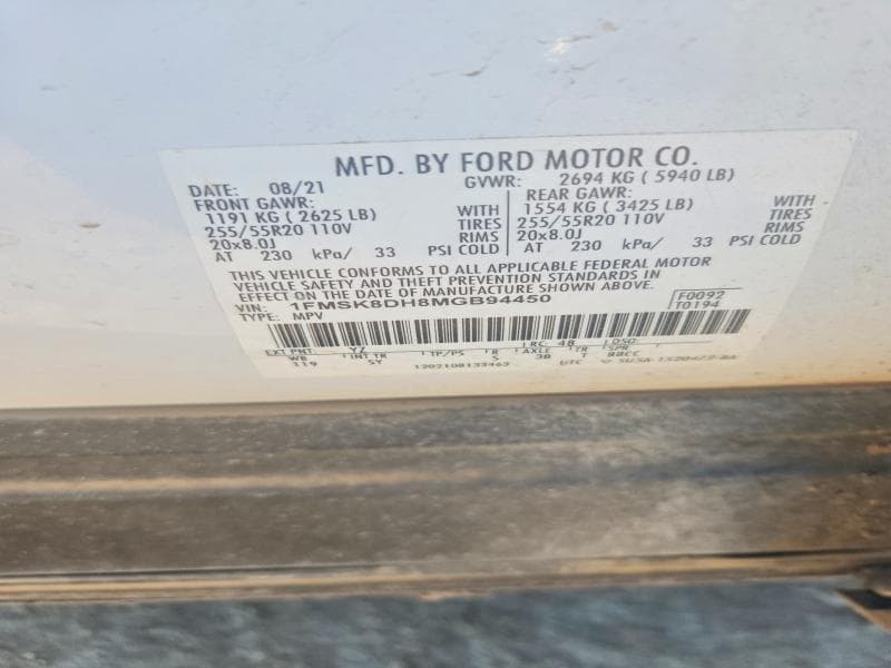 2021 FORD EXPLORER XLT 13