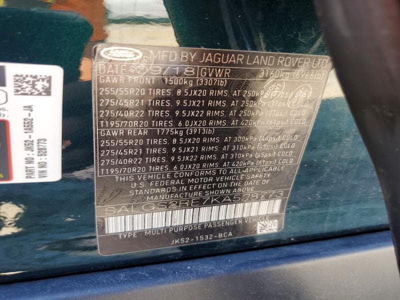 2019 LAND ROVER RANGE ROVER SUPERCHARGED 14