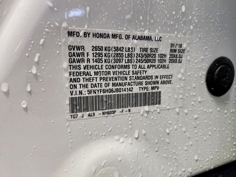 2018 HONDA PILOT ELITE 14