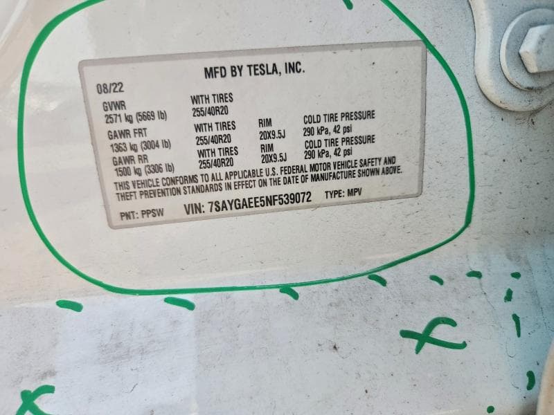 2022 TESLA MODEL Y 14