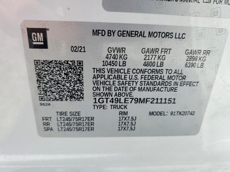 2021 GMC SIERRA K2500 HEAVY DUTY 12