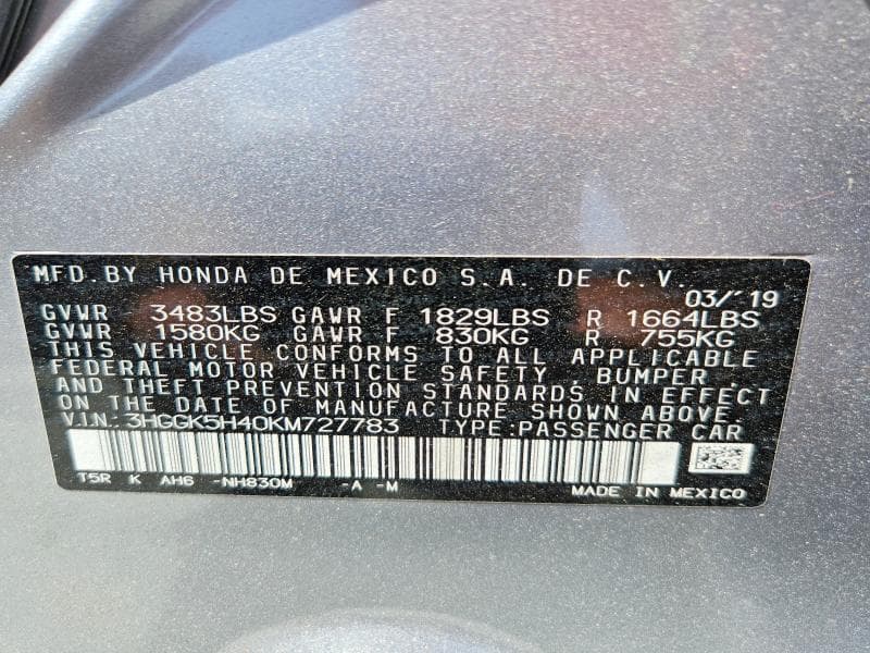2019 HONDA FIT LX 13