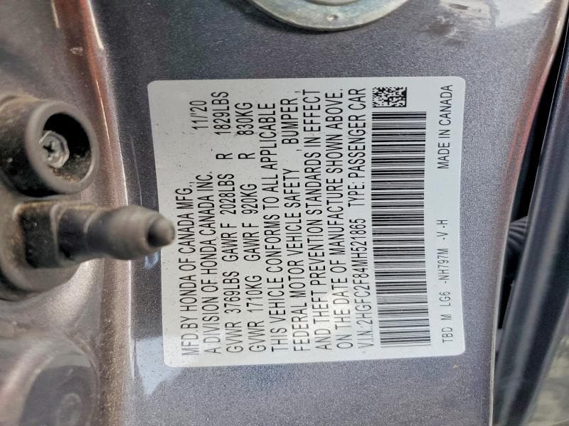 2021 HONDA CIVIC SPORT 12