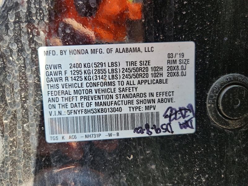 2019 HONDA PASSPORT EXL 13