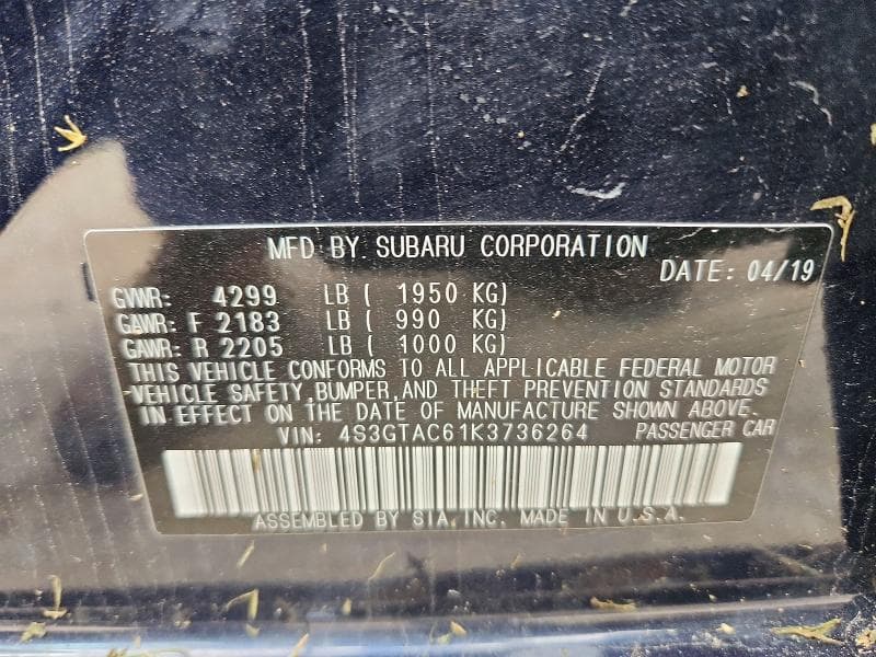 2019 SUBARU IMPREZA PREMIUM 13