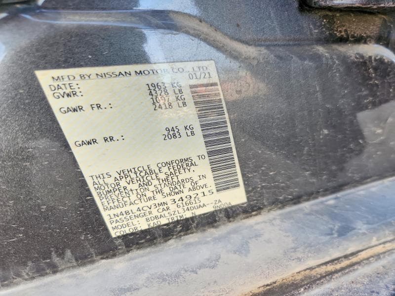 2021 NISSAN ALTIMA SR 12