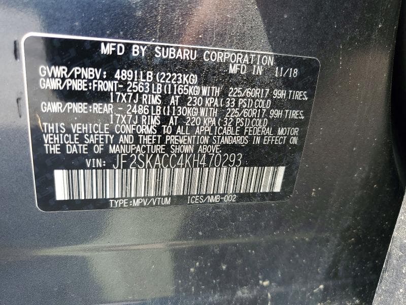 2019 SUBARU FORESTER 13