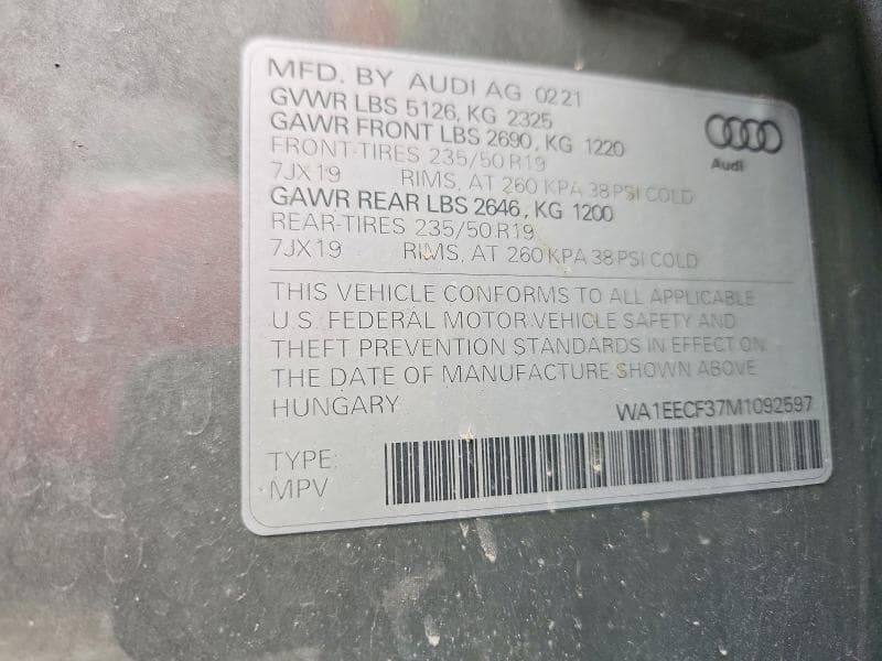 2021 AUDI Q3 PREMIUM PLUS S LINE 45 13