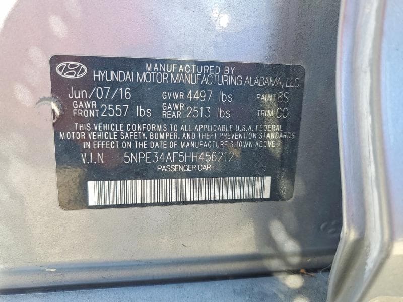 2017 HYUNDAI SONATA LIMITED 12
