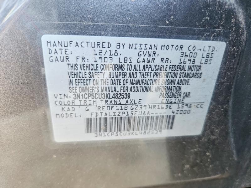 2019 NISSAN KICKS SV 13