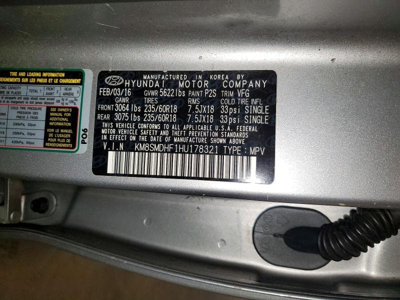2017 HYUNDAI SANTA FE SE 13