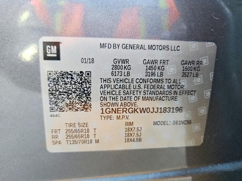 2018 CHEVROLET TRAVERSE LT 14