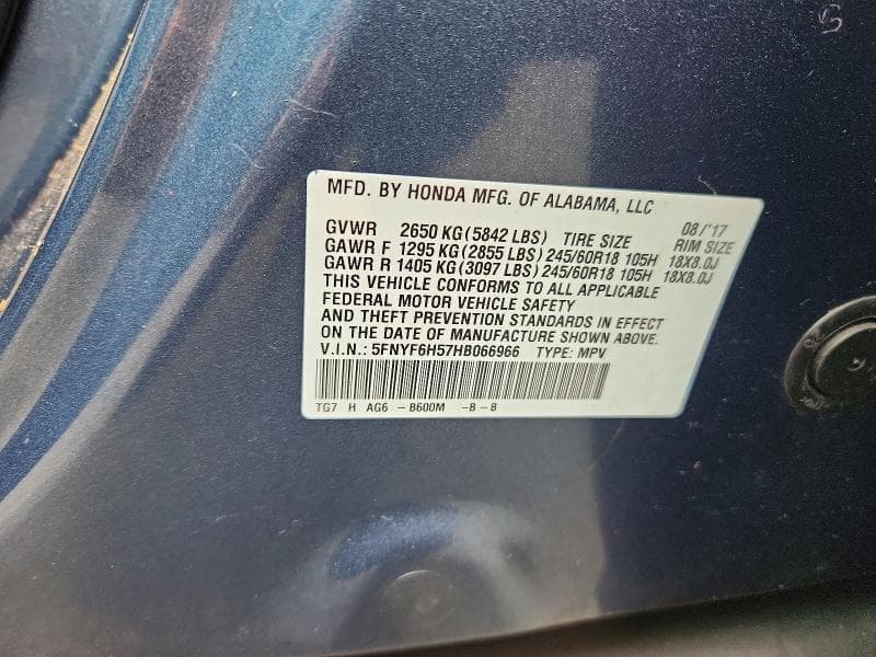 2017 HONDA PILOT EXL 14