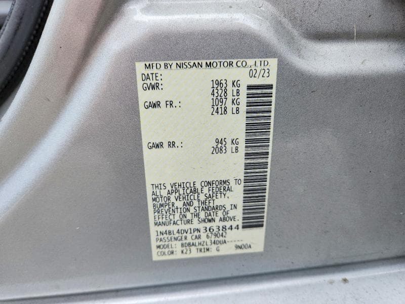 2023 NISSAN ALTIMA SV 13