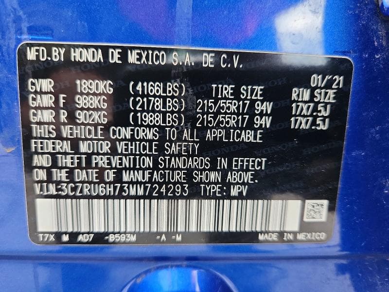 2021 HONDA HR-V EXL 13