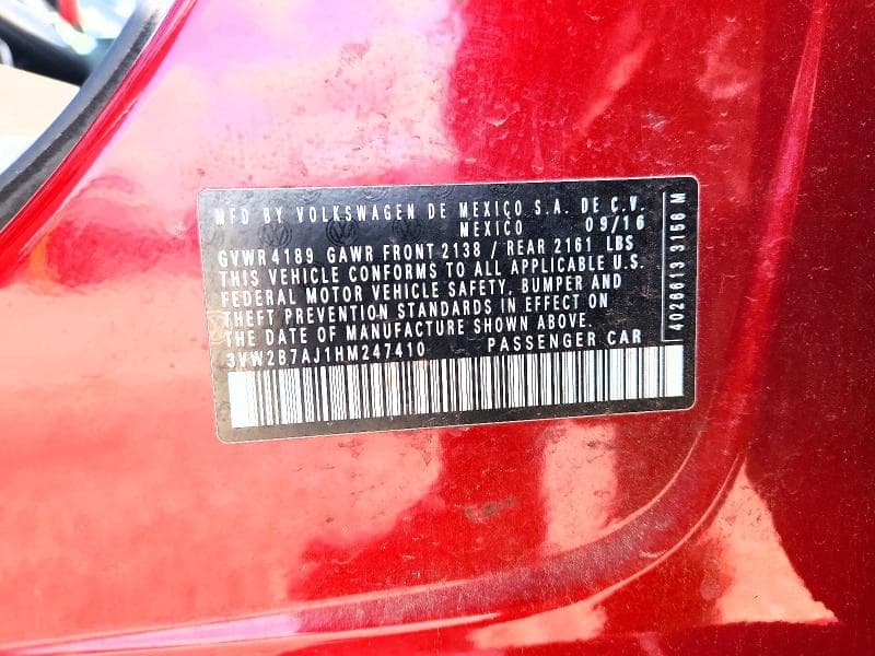 2017 VOLKSWAGEN JETTA S 12