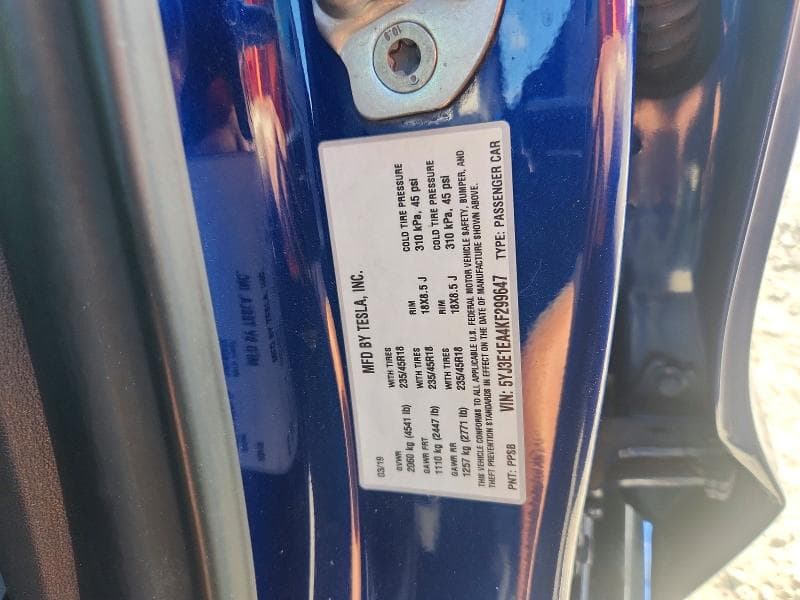 2019 TESLA MODEL 3 12
