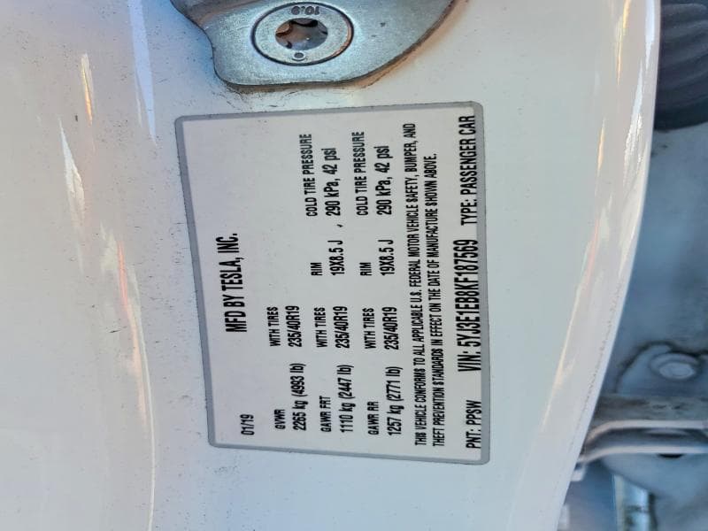 2019 TESLA MODEL 3 12