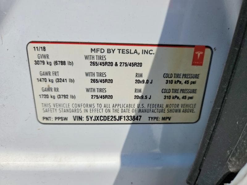 2018 TESLA MODEL X 13