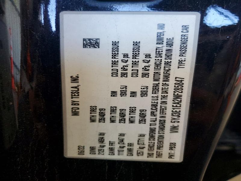 2022 TESLA MODEL 3 13