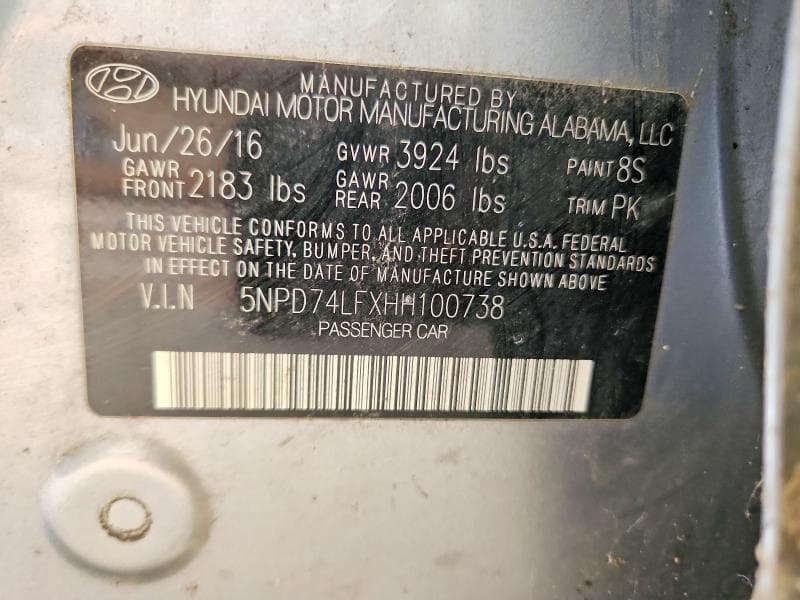 2017 HYUNDAI ELANTRA SE 12