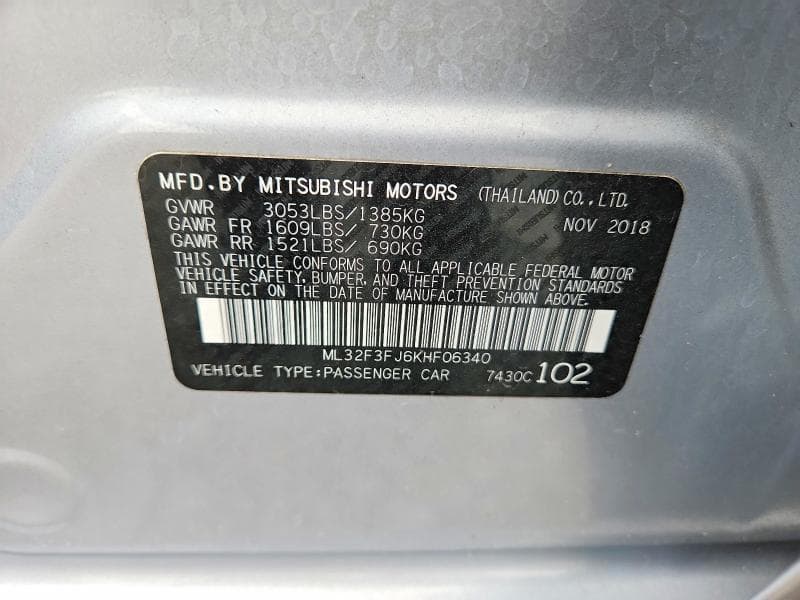 2019 MITSUBISHI MIRAGE G4 ES 12