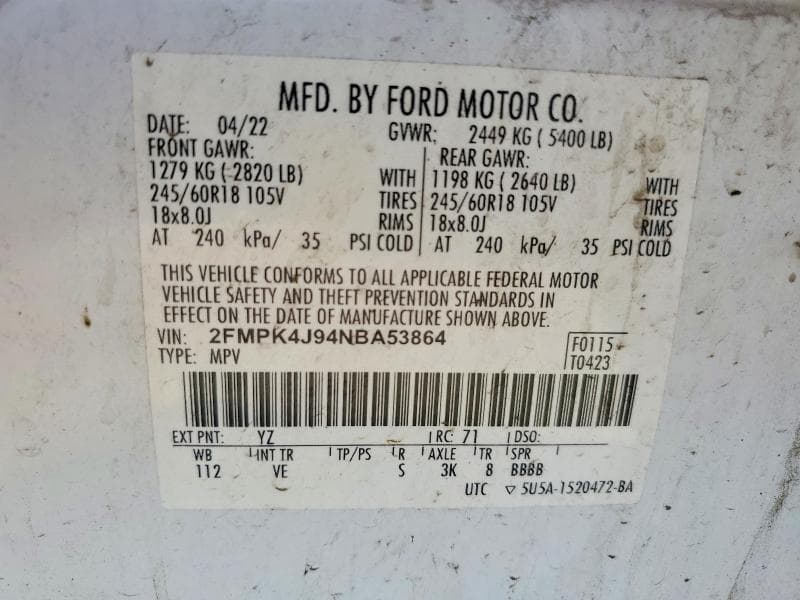 2022 FORD EDGE SEL 13