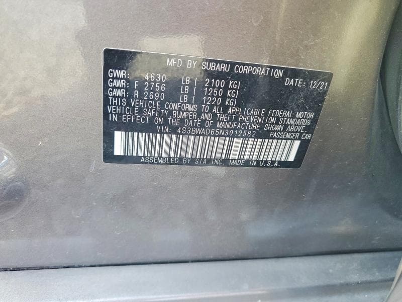 2022 SUBARU LEGACY PREMIUM 12