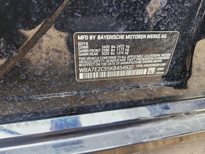 2019 BMW 740 I 12