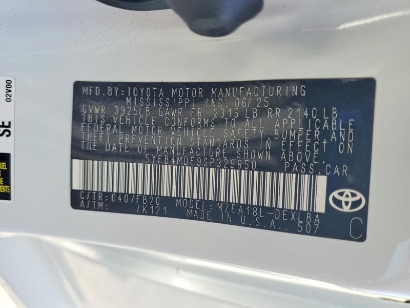 2025 TOYOTA COROLLA LE 13
