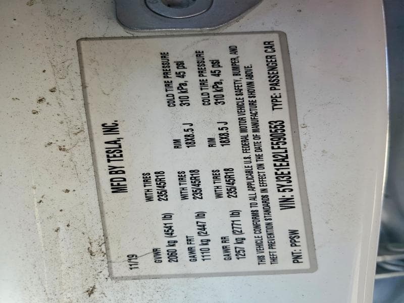 2020 TESLA MODEL 3 12