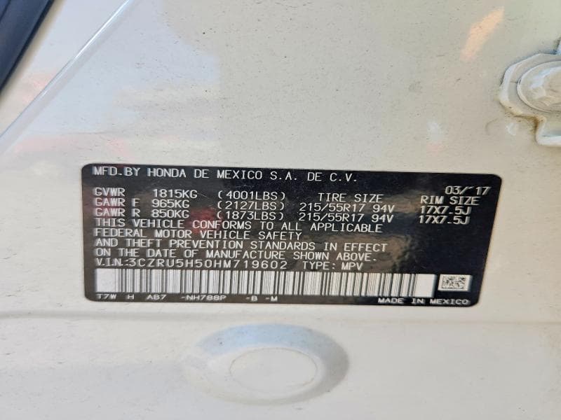 2017 HONDA HR-V EX 13
