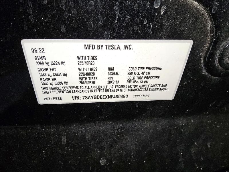 2022 TESLA MODEL Y 14