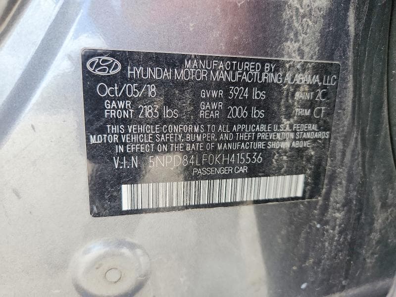 2019 HYUNDAI ELANTRA LIMITED 13