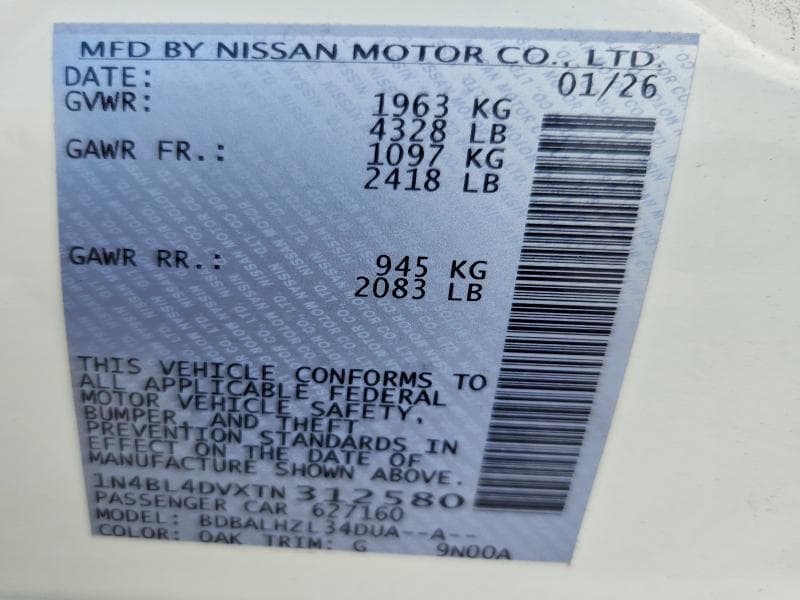 2026 NISSAN ALTIMA SV 12