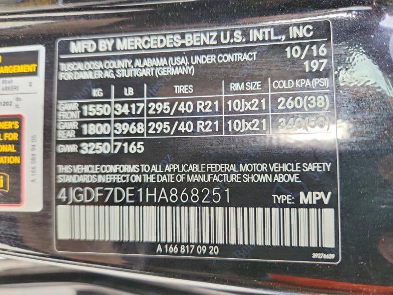 2017 MERCEDES-BENZ GLS 550 4MATIC 13