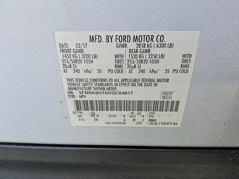 2017 FORD EXPLORER PLATINUM 13