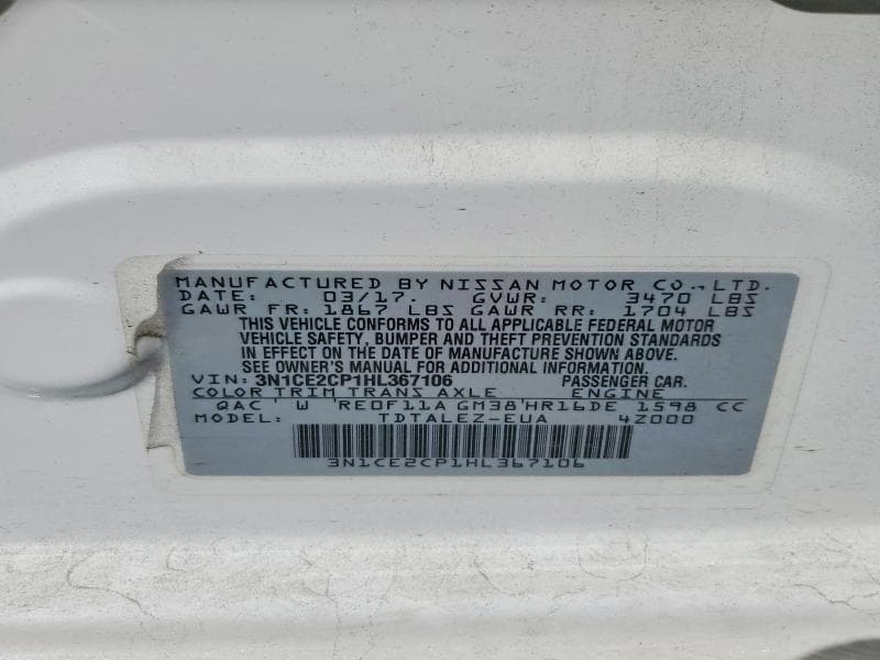 2017 NISSAN VERSA NOTE SL 12
