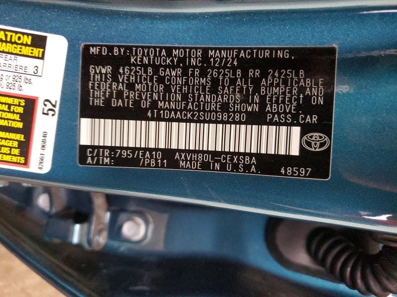 2025 TOYOTA CAMRY SE 12