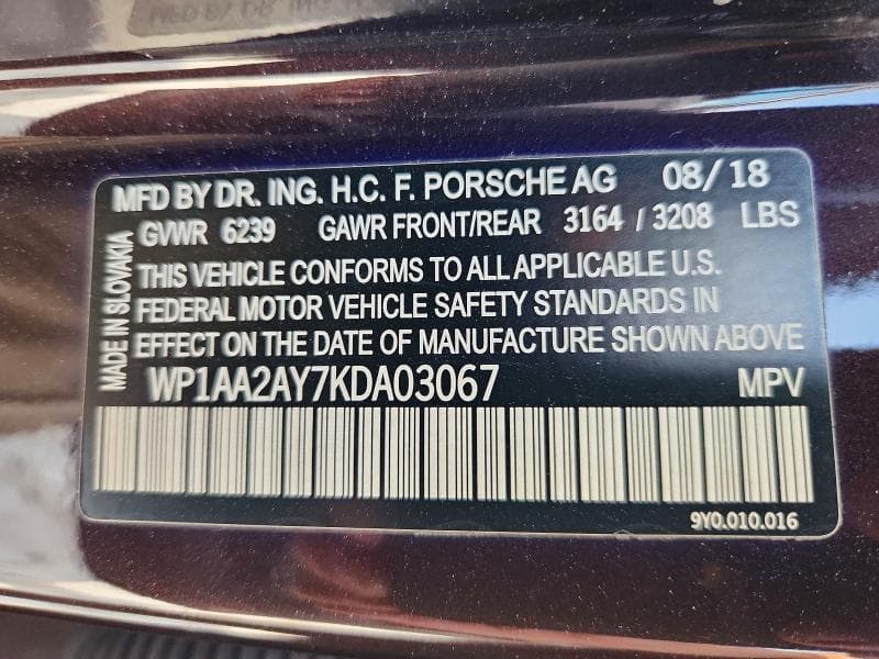 2019 PORSCHE CAYENNE 13