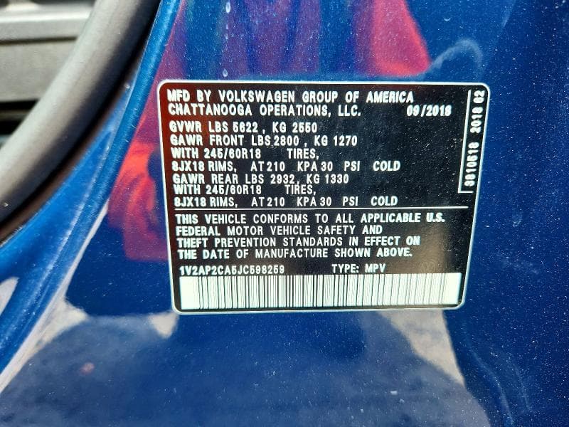 2018 VOLKSWAGEN ATLAS S 13